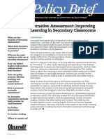 Formative Assessment: Improving Learning in Secondary Classrooms