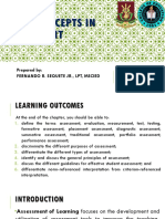 Basic Concepts in Assessment: Prepared By: Fernando R. Sequete JR., LPT, Mscied