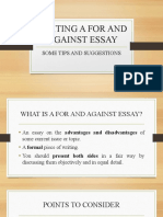 Writing A For and Against Essay: Some Tips and Suggestions