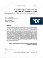 Multi-Faceted Morphological Awareness and Vocabulary Knowledge in English As A Second Language Learners: A Multivariate Analysis