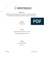 Informe Sobre El Proceso de Evaluación, El Análisis Funcional y El Diseño de Tratamiento Siguiendo El Modelo Conductual