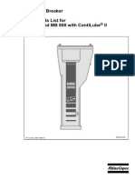 Hydraulic Breaker Spare Parts List For MB 800 and MB 800 With Contilube Ii