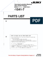 DNU-1541-7 Parts List: 1 .. Needle, Unison-Feed, Lockstitch Machine (With Automatic Thread Trimmer)