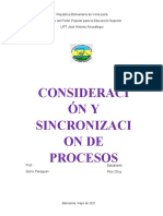 Consideracion y Sincronizacion de Procesos