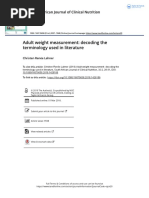 Adult Weight Measurement Decoding The Terminology Used in Literature