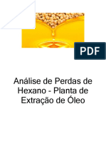 Análise de Perdas de Hexano - Planta de Extração de Óleo