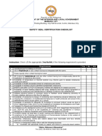 Safety Seal Certification Checklist: Department of The Interior and Local Government