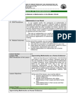 Instructional Module in Mathematics in The Modern World: School of Teacher Education