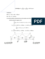 Solution:: Step 1: Truss Analysis