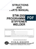 Instructions AND Parts Manual: STW-2000 Programmable Stiffener Welder