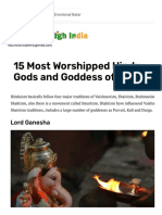 15 Most Worshipped Hindu Gods and Goddess of India