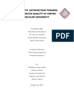 Students Satisfaction Towards The Service Quality of Centro Escolar University FINALEEE With TABLE of CONTENTS