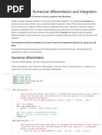 Workshop 8: Numerical Differentiation and Integration