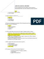 Audit of Logistics Quiz