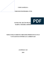 TIJOLO SOLO-CIMENTO - PROCESSO PRODUTIVO E SUAS 2018 - 1 - TCC - DANILO e MARINA