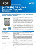 Intel WiFi 6E AX210 Commercial Temp Embedded Module - Product Brief