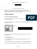 Thermométrie: 1) Equilibre Thermique