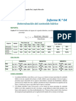 Informe de Prácticas #4 - Determinación Del Contenido Hídrico