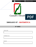 Simulado 07 - Matemática - 5º Ano (Blog Do Prof. Adonis) .