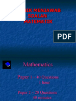 Teknik Menjawab Soalan Matematik