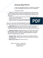 Unit IV Disk Scheduling Algorithms: Disk Access Time Seek Time + Rotational Latency + Transfer Time