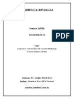 Comparative Case Structure Study of English, German Annd Marathi Languages With Respect To Morphology