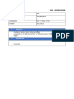 Efl - Lesson Plan: EU2 Everybody Up 2