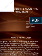 Actuaries, Its Role and Function: Group Member Jyoti Gupta Disha Verma Kuldeep Hudda (Vitd)