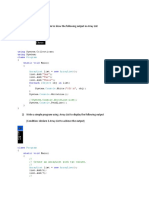 Array List 1) Write A Simple Program To Show The Following Output in Array List