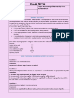 Class Notes: Class: XII Topic: Accounting of Partnership Firm: Fundamentals Subject: ACCOUNTANCY