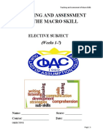 Teaching and Assessment of The Macro Skill: Elective Subject