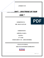 " An Insight: Doctrine of Fair USE '': A Project On