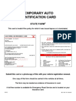 Temporary Auto Identification Card