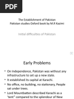 Initial Problems of Pakistan