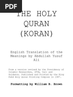 THE HOLY QUR'AN Translated by Abdullah Yusuf Ali (Saudi Revised Version)