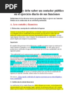 Qué Hace y Debe Saber Un Contador Público en El Ejercicio Diario de Sus Funciones