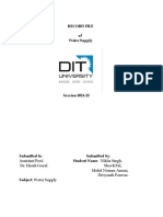 Water Supply Engineering Project