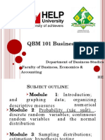 QBM 101 Business Statistics: Department of Business Studies Faculty of Business, Economics & Accounting HE LP University