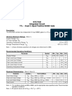 NTE7420 Integrated Circuit TTL Dual 4 Input Positive NAND Gate