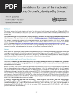 Interim Recommendations For Use of The Inactivated Covid-19 Vaccine, Coronavac, Developed by Sinovac