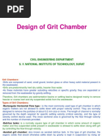 Design of Grit Chamber: Civil Engineering Department S. V. National Institute of Technology, Surat