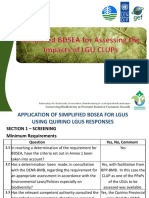 Simplified BDSEA For Assessing The Impacts of LGU CLUPs