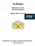 Syllabus: Bachelor of Arts (Economics) Batch 2019 Onward