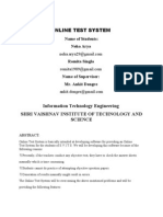 Online Test System: Information Technology Engineering Shri Vaishnav Institute of Technology and Science