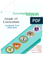 Grade 10 Accomplishment Report