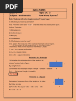 Class Notes Class: V Topic: Ch.-3 How Many Squares? Subject: Mathematics