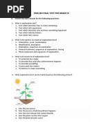 English Final Test For Grade Xi