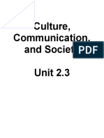 Culture, Communication, and Society Unit 2.3