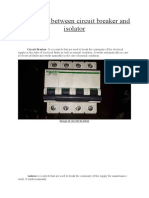 Circuit Breaker & Isolator Difference