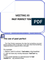 Meeting Xii: Past Perfect Tense